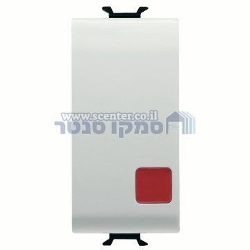לחצן לבן עם עדשה אדומה 1 מודול Gewiss Chorus 16AX