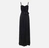 Red Carpet dress made of lurex jersey fabric with embroidered flower