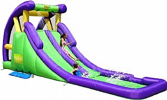 מגלשת מים כפולה משולבת עם מתקן קפיצה Happy Hop דגם 9029 