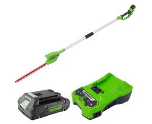 מגזמת גובה נטענת 24V + סוללה 4 אמפר ומטען מהיר 99704-6 GREENWORKS