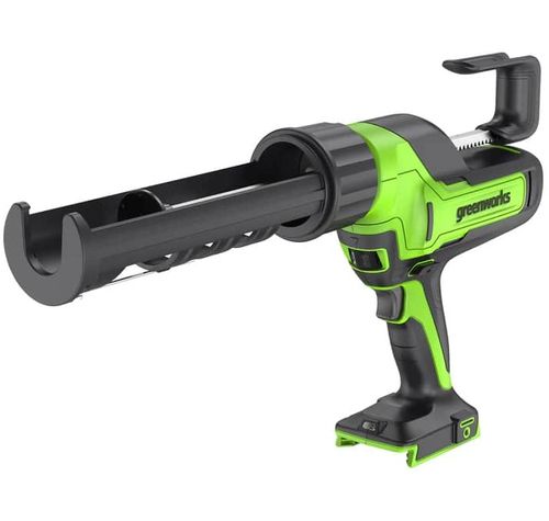 אקדח הזרקה נטען GREENWORKS 24V דגם 99637-2 עם כוח דחיקה 2900N, 6 מצבי מהירות, מניעת טפטוף ותאורת LED לעבודות איטום והדבקה מקצועיות