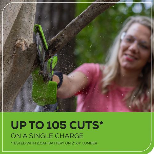 מסור שרשרת מיני GREENWORKS 24V Brushless דגם 99543-1 עם להב 10 ס