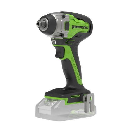 מברגת אימפקט GREENWORKS 24V דגם GD24ID3 עם מנוע Brushless, מומנט 300Nm, 2 סוללות 2 אמפר, מטען מהיר, תיק נשיאה וסט ביטים במתנה