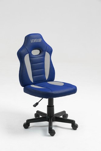 כיסא תלמיד ארגונומי לנוער בצבע כחול ואפור| מקט LEVEL UP | S301-BG