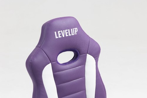 כיסא תלמיד ארגונומי לנוער בצבע סגול ולבן| מקט LEVEL UP | S301-PW |