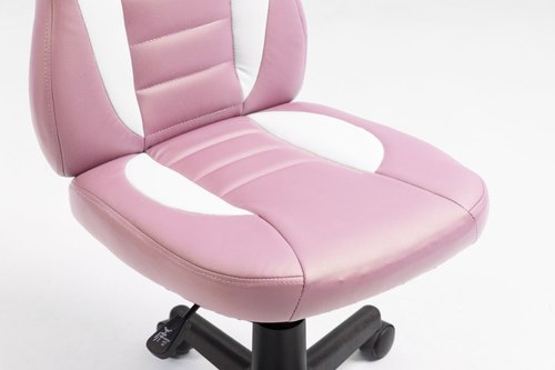 כיסא תלמיד ארגונומי לנוער בצבע ורוד ולבן | מקט LEVEL UP | S301-PW |