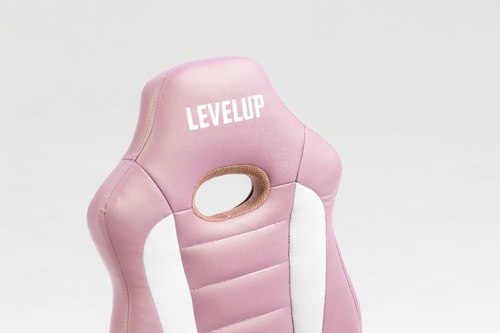 כיסא תלמיד ארגונומי לנוער בצבע ורוד ולבן | מקט LEVEL UP | S301-PW |