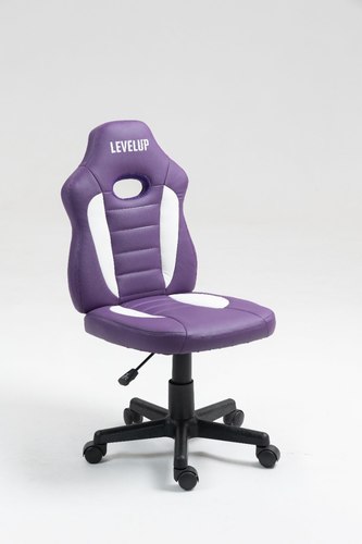 כיסא תלמיד ארגונומי לנוער בצבע סגול ולבן| מקט LEVEL UP | S301-PW |