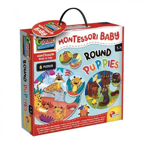 6 פאזלים עגולים לגילאי שנה עד 4 - אמהות וגורים