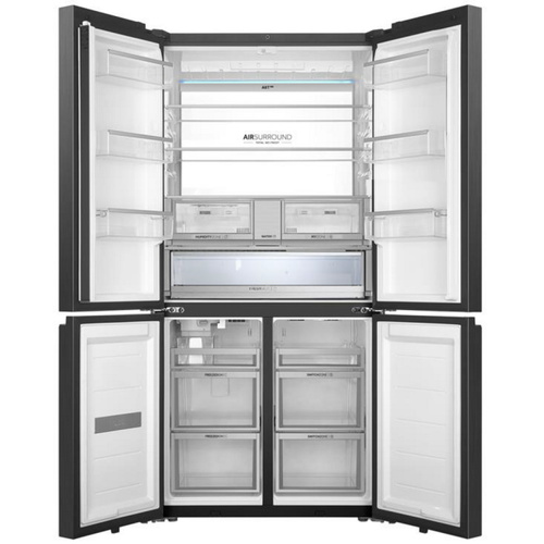 מקרר 4 דלתות - 681 ליטר Haier HRF-825FB זכוכית שחורה