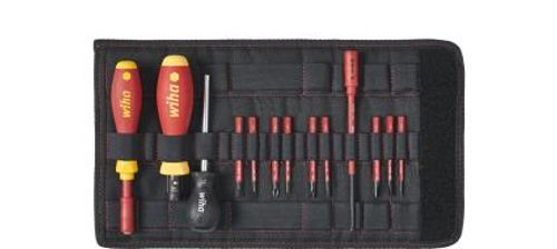 WIHA 40674 - מברג מומנט מקצועי לחשמלאים TorqueVario-S 0.8-5.0Nm ראשים מתחלפים 14 חלקים כולל נרתיק בד