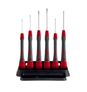 WIHA 42990 - סט 6 מברגים PicoFinish מקצועי דק שטוח+פיליפס (PH & SL) כולל מעמד