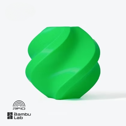 גליל פילמנט איכותי מתוצרת Bambu Lab מסוג PLA Basic בצבע ירוק באמבו