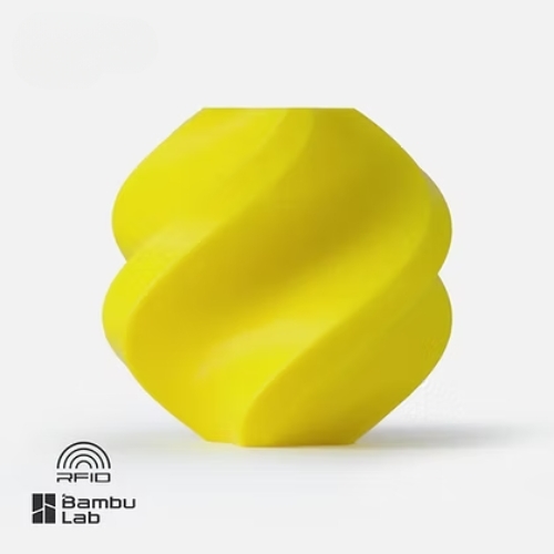 גליל פילמנט איכותי מתוצרת Bambu Lab מסוג PLA Basic בצבע צהוב