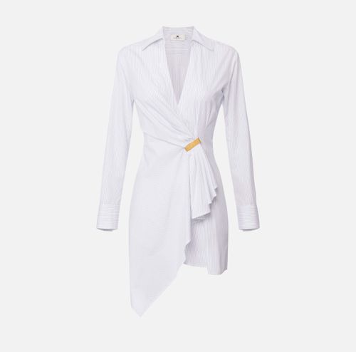 Poplin shirt dress with jewel detail