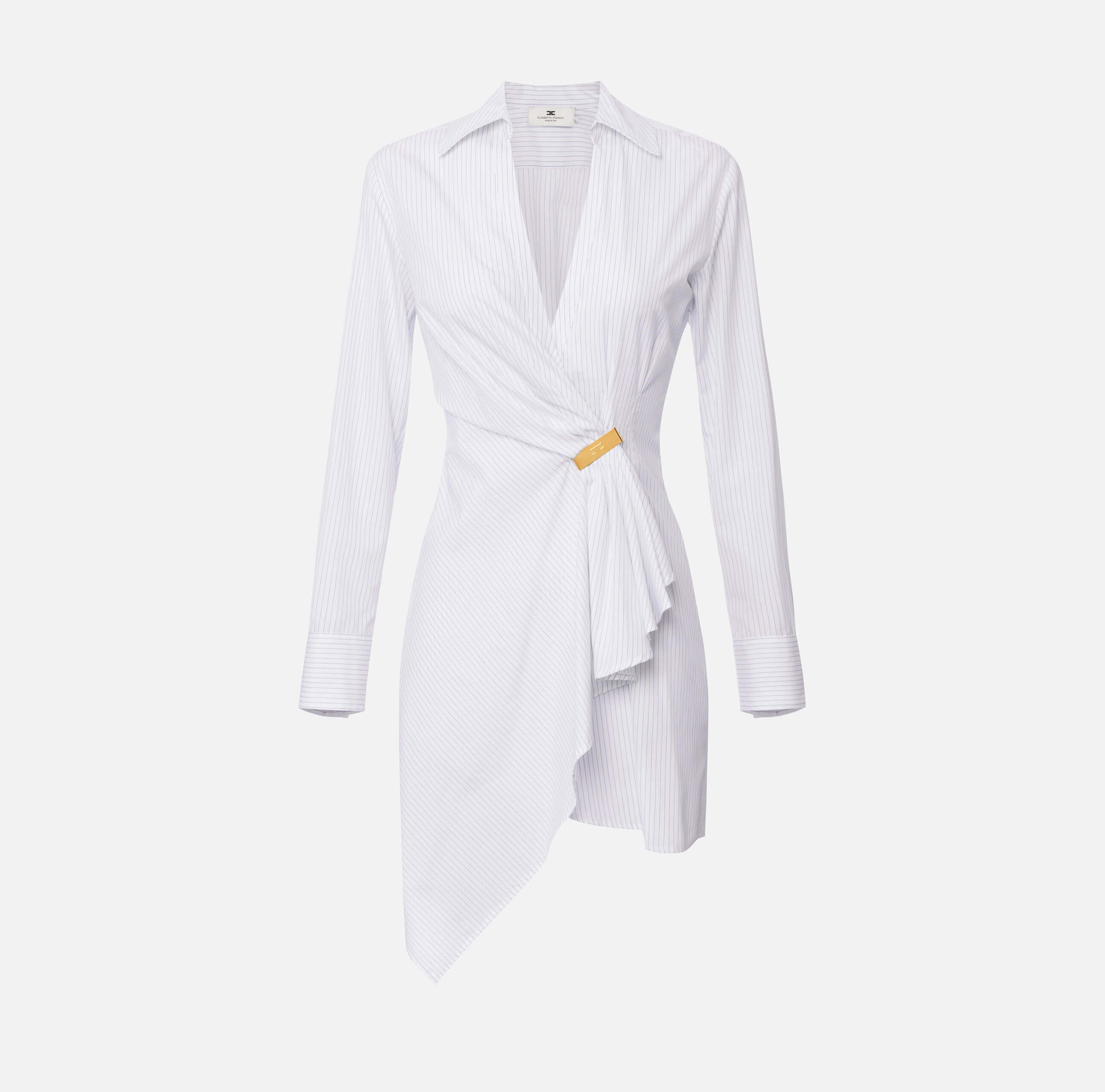 Poplin shirt dress with jewel detail