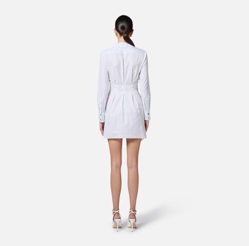 Poplin shirt dress with jewel detail