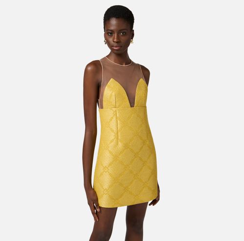  Raffia and tulle dress with diamonds 