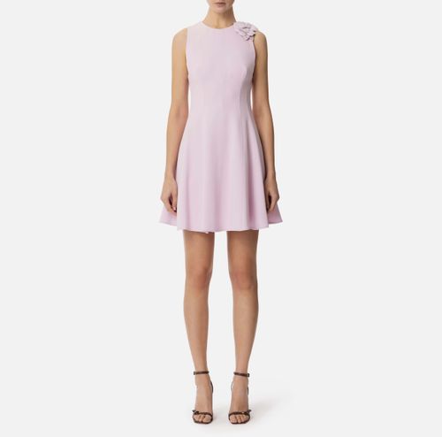 Lightweight crepe dress with floral detailing