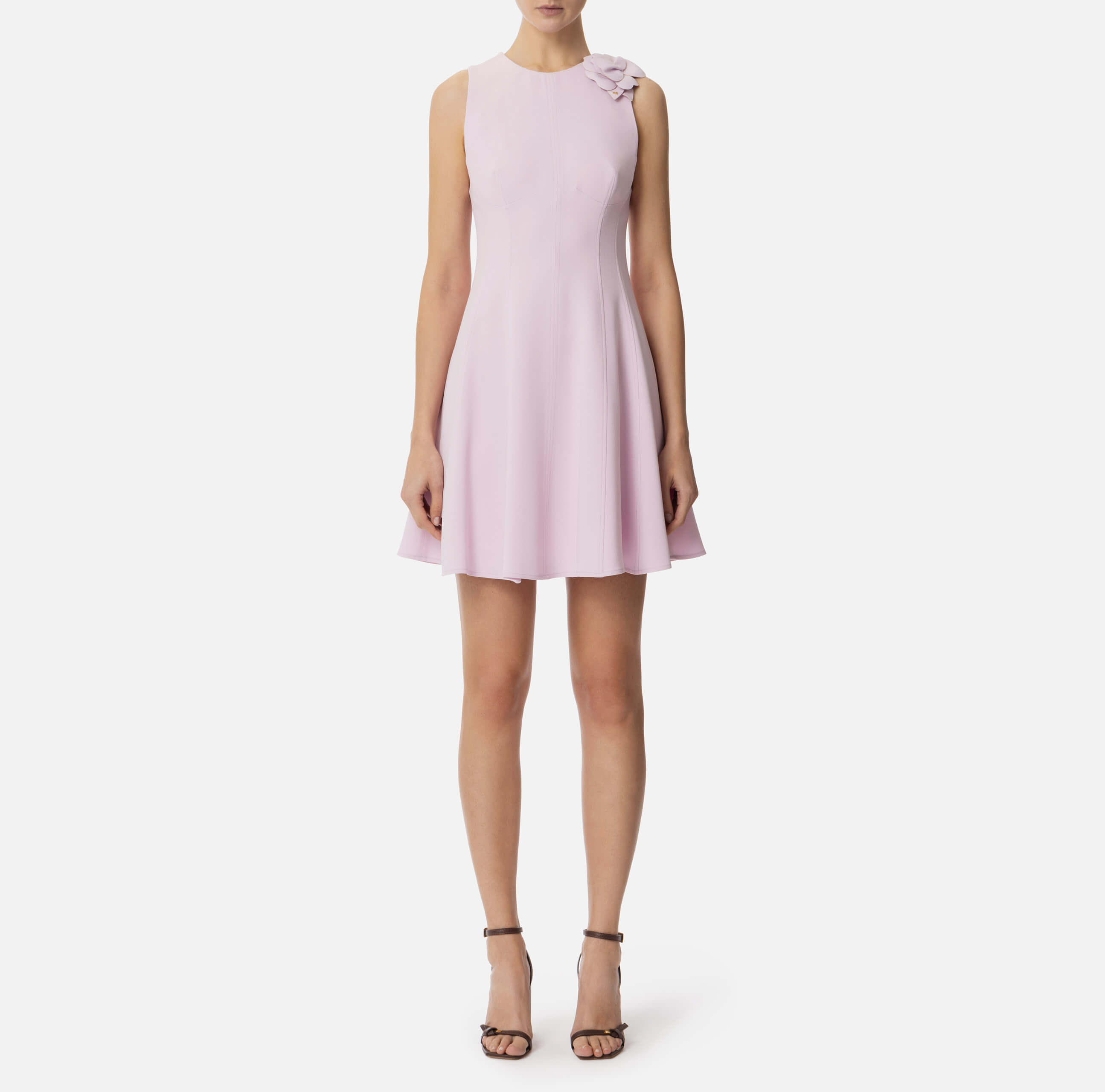 Lightweight crepe dress with floral detailing