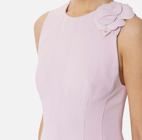 Lightweight crepe dress with floral detailing