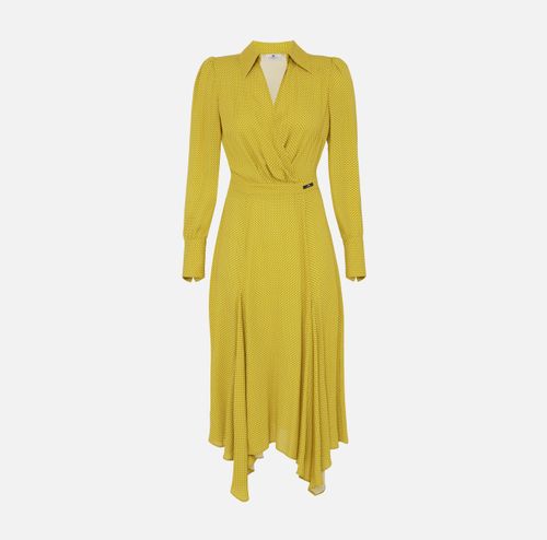 Dress in viscose fabric with polka dot print