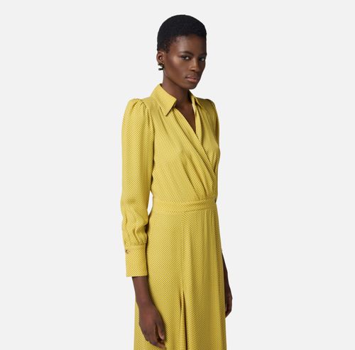 Dress in viscose fabric with polka dot print