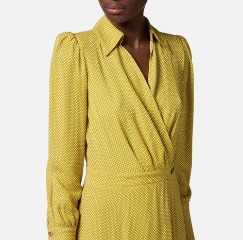 Dress in viscose fabric with polka dot print