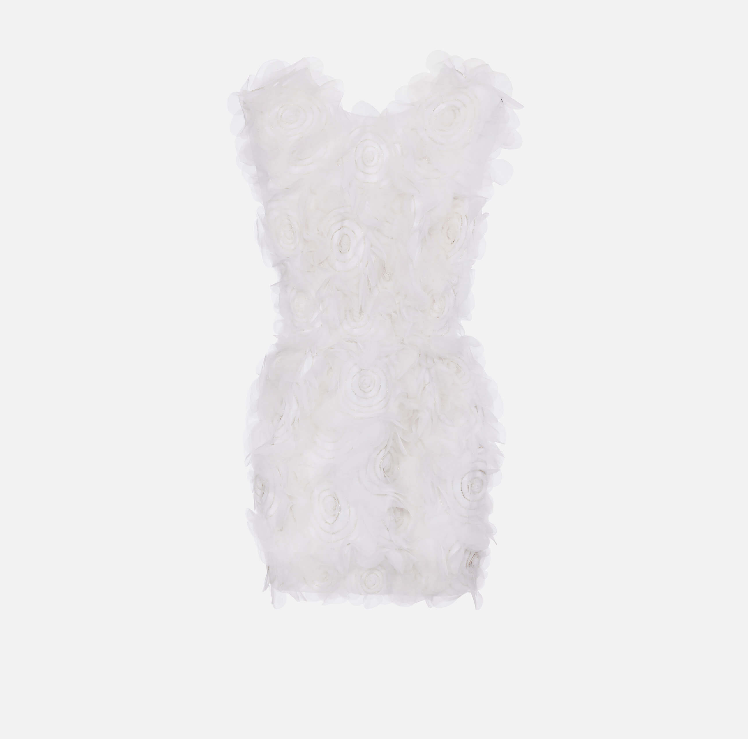 Dress in crêpe fabric with 3D flowers