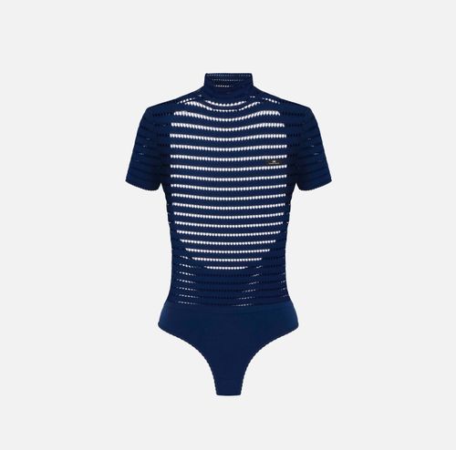 Bodysuit in open-knit fabric