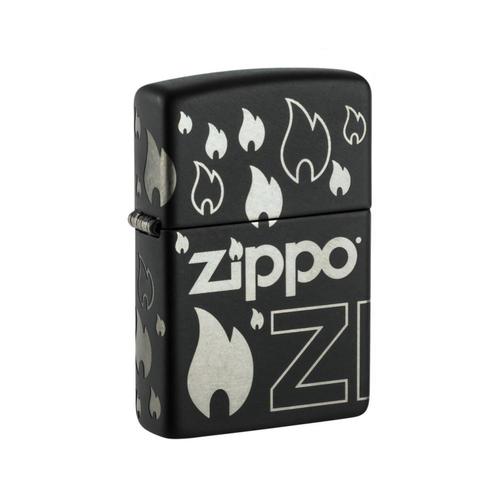 מצית זיפו לוגו ולהבות 360 - ZIPPO