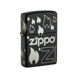 מצית זיפו לוגו ולהבות 360 - ZIPPO