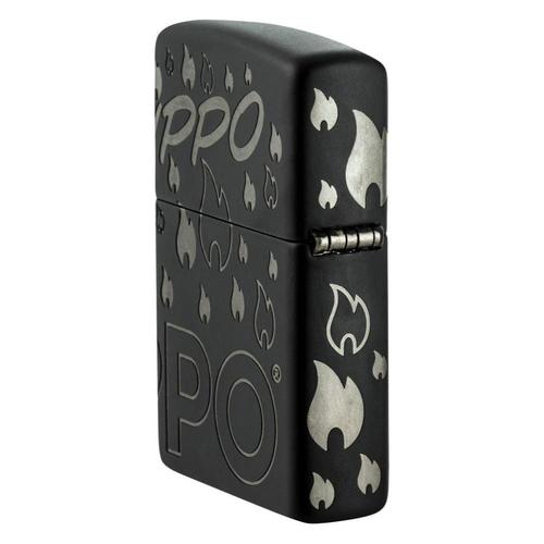 מצית זיפו לוגו ולהבות 360 - ZIPPO