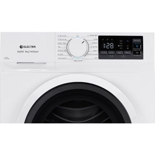 מכונת כביסה פתח חזית 7 ק"ג Electra EL700 עם מנוע Inverter במהירות 1400 סל"ד - צבע לבן אחריות ע"י היבואן הרשמי אלקטרה