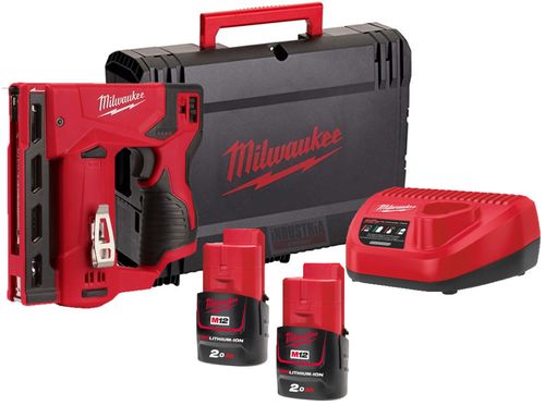 אקדח סיכות נטען 12V כולל 2 סוללה 2AH ומטען מבית Milwaukee מילווקי