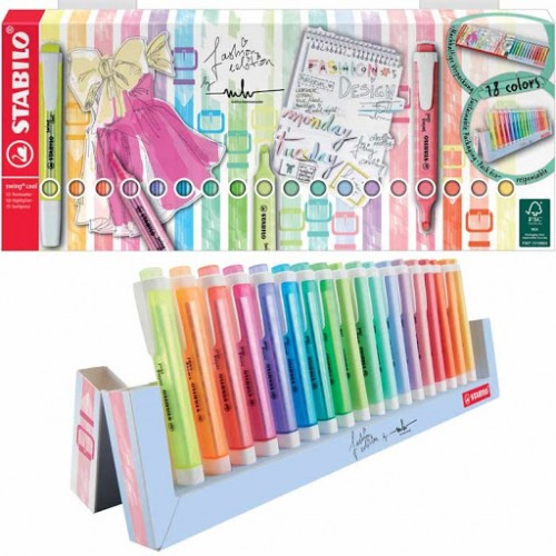 מהדורה מוגבלת! סט של 18 טושי הדגשה Stabilo SWING COOL זוהרים וגווני פסטל 