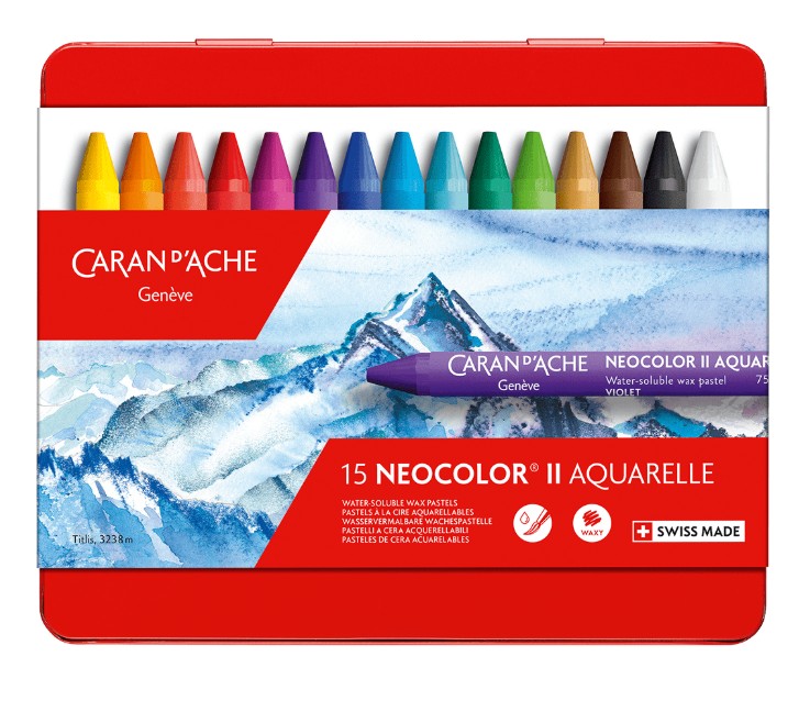 סט 15 פסטל שעווה מסיסים במים NEOCOLOR II