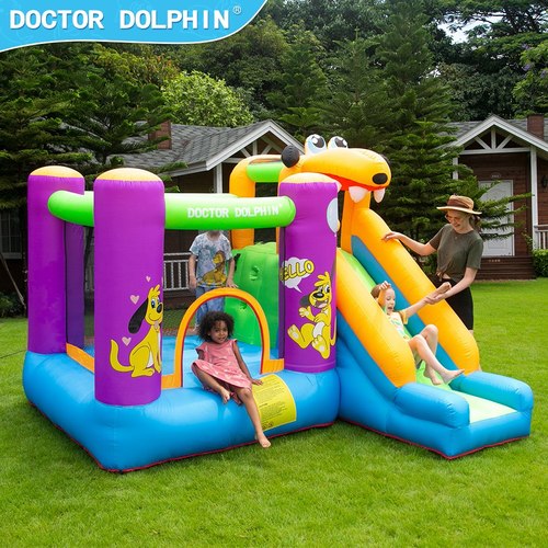 מתקן קפיצה מתנפח לילדים בצורת כלבלב - Doctor Dolphin | מתקן יבש