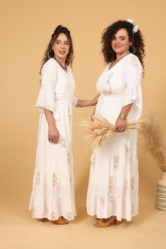 שמלה מוזהבת חגיגית Plus size