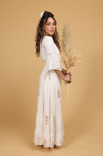 שמלה מוזהבת חגיגית Plus size