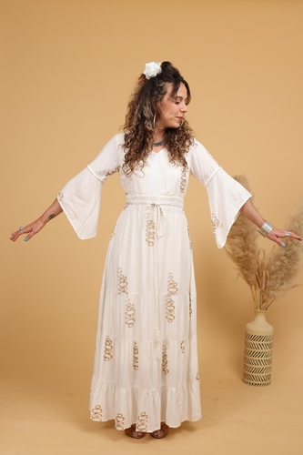 שמלה מוזהבת חגיגית Plus size
