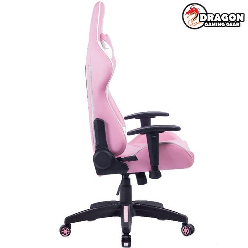 מושב גיימרים Dragon Olympus chair לבן ורוד