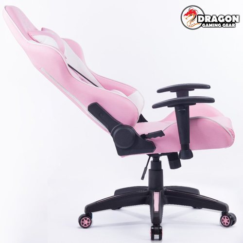 מושב גיימרים Dragon Olympus chair לבן ורוד