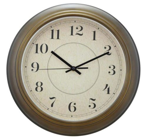 שעון קיר לבן/עץ