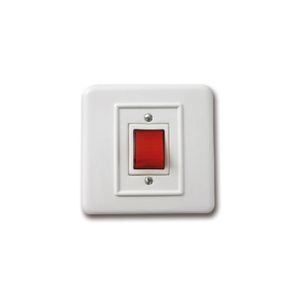 מפסק זרם לדוד מואר SHOVAL בצבע לבן אופן התקנה תחת הטיח קופסה עגולה (55) מתח/זרם 230V/16A FETAYA