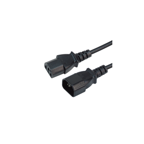 כבל 3X0.75 מאריך קומקום זכר נקבה 0.5 מטר - שחור