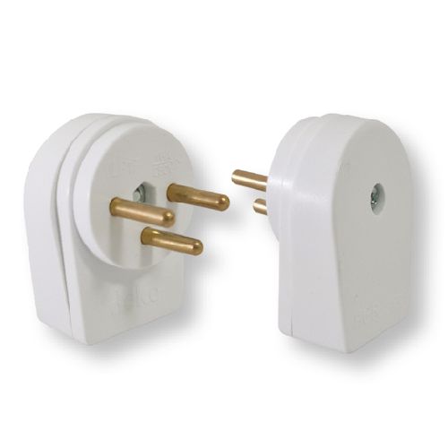 תקע צד משוריין 16A תלת פיני לבן - לכבל עד 2.5 ממר