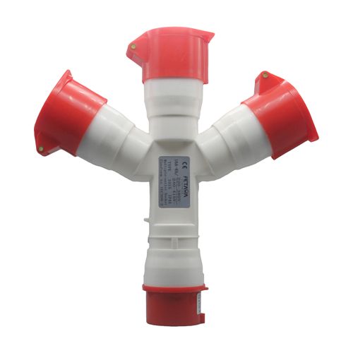 מפצל נייד תקע 5X16A ל-3 שקעים 5X16A מוגן 220-415V IP44