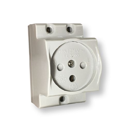 שקע כח על פס תיקני 16A-250V