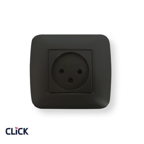 שקע ישראלי CLICK ק-55 16A תהט - שחור מט